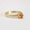 Petite Round Cut Citrine Yellow Gold Ring