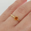 Petite Round Cut Citrine Yellow Gold Ring