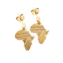 Patterned Solid Gold Africa Earrings