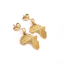 Patterned Solid Gold Africa Earrings