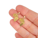 Patterned Solid Gold Africa Earrings