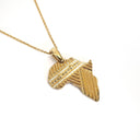  Patterned Solid Gold Africa Pendant