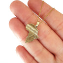  Patterned Solid Gold Africa Pendant
