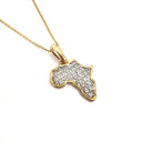Pavé Set White Diamond Africa Map Pendant