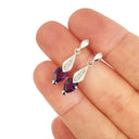 Pear Cut Amethyst and Diamond Drop Earrings