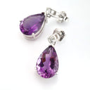  Pear Cut Amethyst and Diamond Earrings