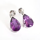  Pear Cut Amethyst and Diamond Earrings