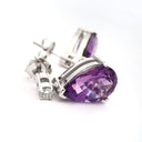  Pear Cut Amethyst and Diamond Earrings