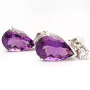  Pear Cut Amethyst and Diamond Earrings