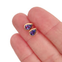 Pear Cut Bezel Set Tanzanite Rose Gold Studs