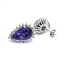 Pear Cut Tanzanite Diamond Halo Earrings