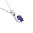 Pear Cut Tanzanite and Diamond Wave Pendant