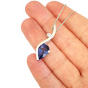 Pear Cut Tanzanite and Diamond Wave Pendant