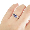 Pear Cut Tanzanite with Diamond Pavé Band Accent Ring