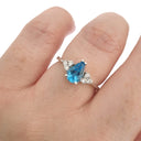 Pear Cut Topaz Ring with Diamond Trilogy Accents