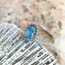 Pedestal Set Blue Topaz and Diamond 