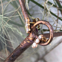 Petite Three Diamond Drop Rose Gold Stud Earrings