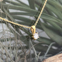Petit Yellow Gold 4 Claw Diamond Pendant