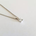 Petite 4 Claw white Gold Diamond Pendant