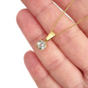 Petite Aquamarine Four Claw Solitaire pendant