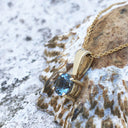 Petite Aquamarine Four Claw Solitaire pendant