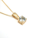 Petite Aquamarine Four Claw Solitaire pendant