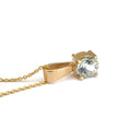 Petite Aquamarine Four Claw Solitaire pendant