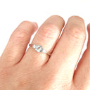 Petite Aquamarine and Diamond Trilogy White Gold Ring