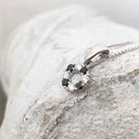 Petite Black and White Diamond Halo Pendant