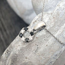 Petite Black and White Diamond Halo Pendant