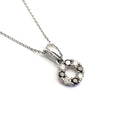 Petite Black and White Diamond Halo Pendant Black