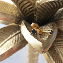 Petite Blue Sapphire Yellow Gold Studs