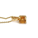 Petite Cushion Cut Citrine Pendant