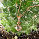 Petite Cushion Cut Morganite Rose Gold Pendant with Diamond Highlighted Bale