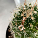 Petite Cushion Cut Morganite Rose Gold Pendant with Diamond Highlighted Bale