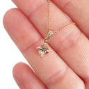 Petite Cushion Cut Morganite Rose Gold Pendant with Diamond Highlighted Bale