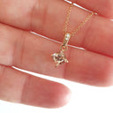 Petite Cushion Cut Morganite Rose Gold Pendant with Diamond Highlighted Bale