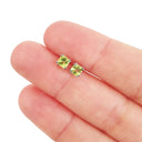  Petite Cushion Cut Peridot Double Claw Studs
