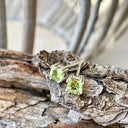 Petite Cushion Cut Peridot Double Claw Studs