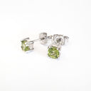  Petite Cushion Cut Peridot Double Claw Studs