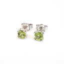  Petite Cushion Cut Peridot Double Claw Studs