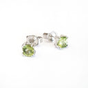  Petite Cushion Cut Peridot Double Claw Studs