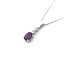 Petite Double Diamond and Amethyst White Gold Pendant