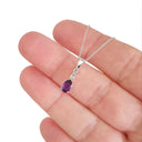 Petite Double Diamond and Amethyst White Gold Pendant