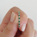Petite Emerald and Diamond Half Eternity Band