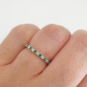 Petite Emerald and Diamond Half Eternity Band