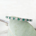 Petite Emerald and Diamond Half Eternity Band