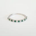 Petite Emerald and Diamond Half Eternity Band
