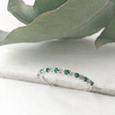 Petite Emerald and Diamond Half Eternity Band