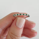 Petite Emerald and Diamond Half Eternity Band